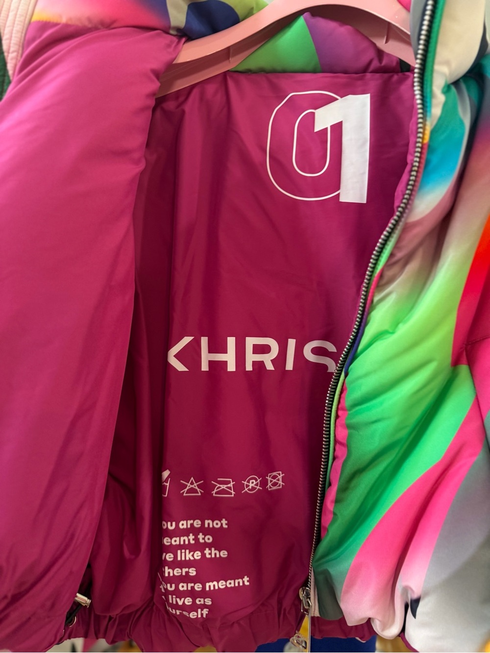 NWT Khrisjoy Joy Cropped Puffer Multi~Color Jacket ~ Size 1/M $1,570 MSRP - Picture 8 of 15